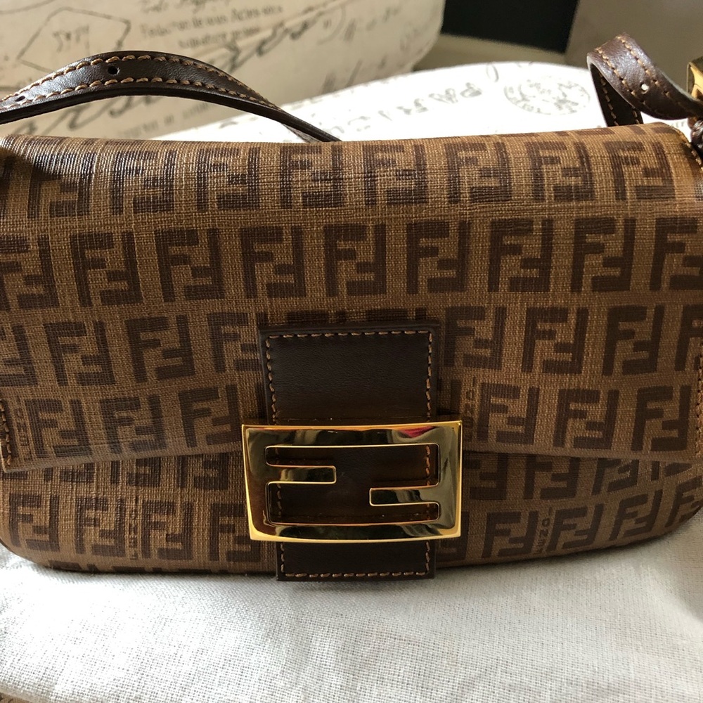 Authentic Fendi Zucca Shoulder Bag